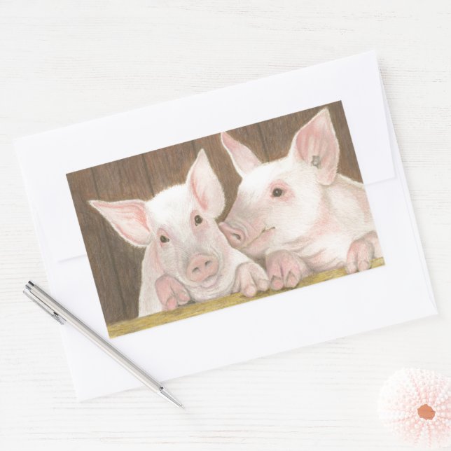 Pegatina Rectangular Piglets (Sobre)