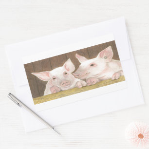 Pegatina Rectangular Piglets