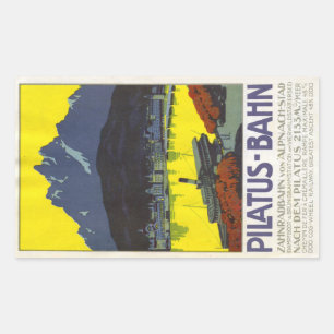 Pegatina rectangular Pilatus Bahn