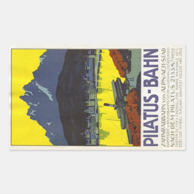 Pegatina rectangular Pilatus Bahn (Anverso)