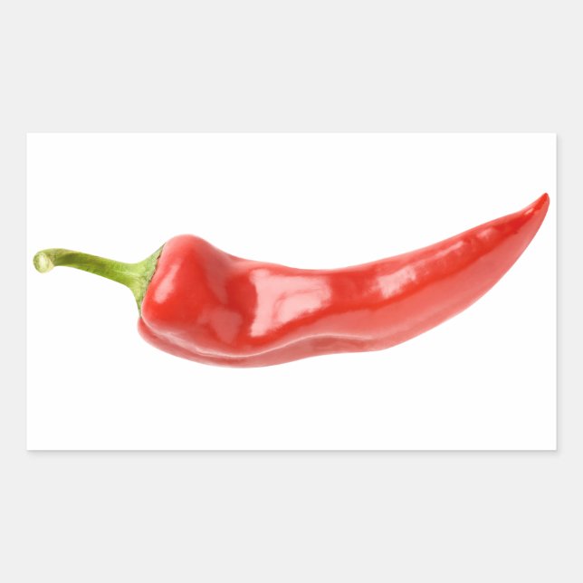 Pegatina Rectangular Pimienta picante roja (Anverso)