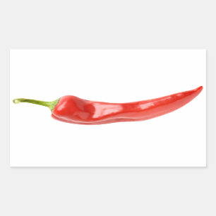 Pegatina Rectangular Pimienta picante roja