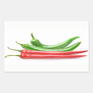 Pegatina Rectangular Pimientos de chile rojos y verdes
