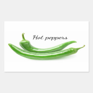 Pegatina Rectangular Pimientos de chile verdes
