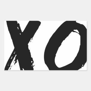 Pegatina Rectangular Pincel XO Mínimo