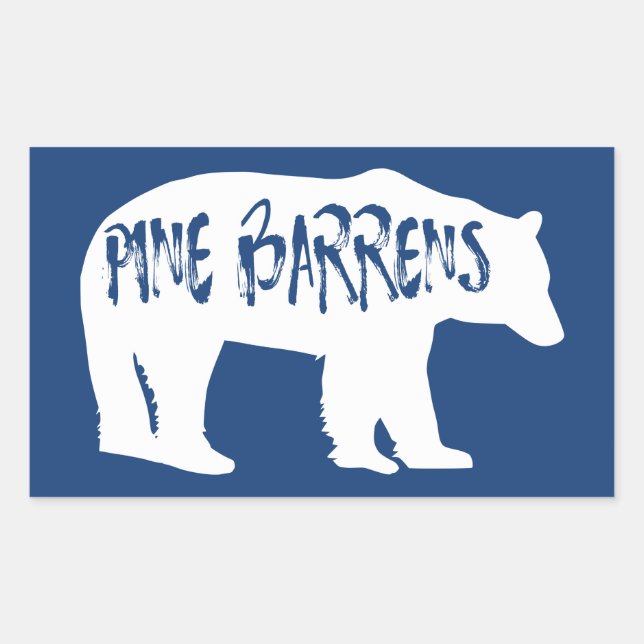 Pegatina Rectangular Pine Barrens Bear (Anverso)