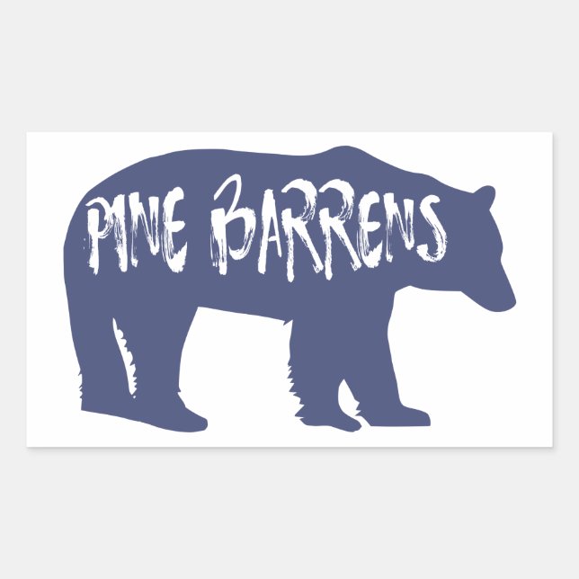 Pegatina Rectangular Pine Barrens Bear (Anverso)