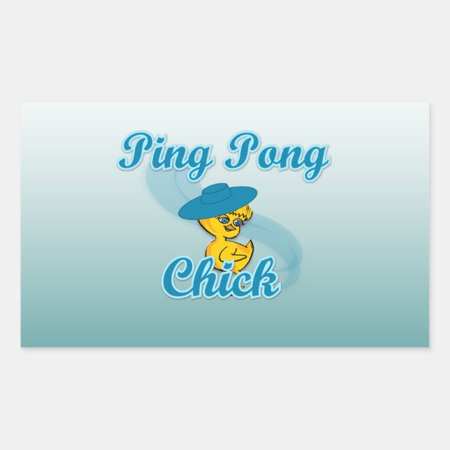 Pegatina Rectangular Ping Pong Chick #3 (Anverso)