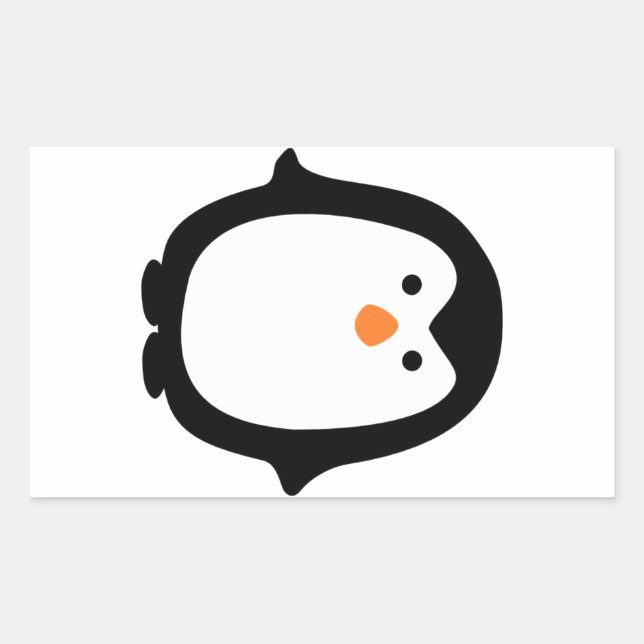Pegatina Rectangular Pinguim (Anverso)