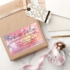 Pegatina Rectangular Pink Bright Bokeh