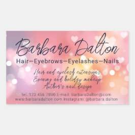 Pegatina Rectangular Pink Bright Bokeh