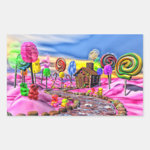Pegatina Rectangular Pink Candyland