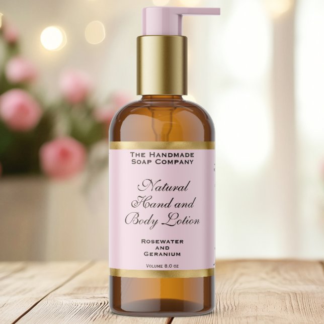 Pegatina Rectangular Pink & Gold Foil Cosmetics Bottle Label (Subido por el creador)