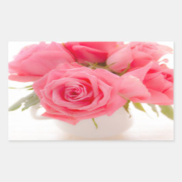 Pegatina Rectangular Pink roses | mothersday | birthday |