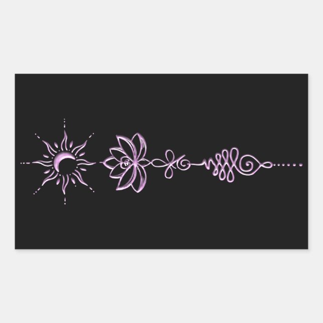 Pegatina Rectangular Pink Unalome Group (Anverso)