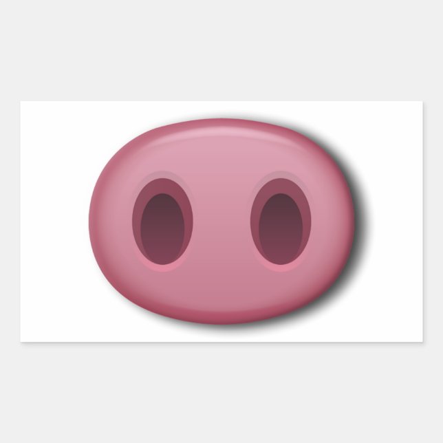 Pegatina Rectangular PinkPig Snout (Anverso)