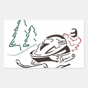 Pegatina Rectangular Pinos Snowmobiler