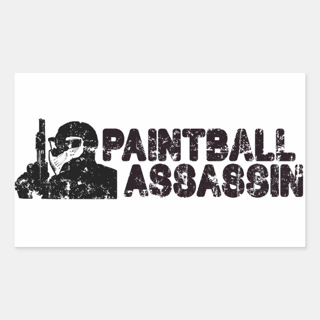 Pegatina Rectangular Pintando a Assassin (Anverso)