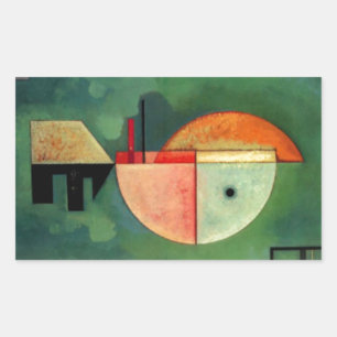 Pegatina Rectangular Pintura abstracta ascendente de Kandinsky