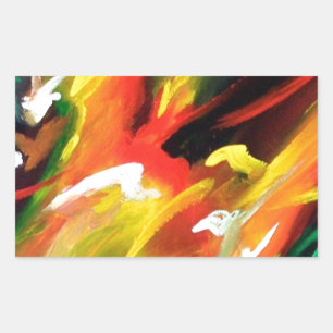 Pegatina Rectangular Pintura abstracta de expresionismo
