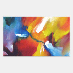 Pegatina Rectangular Pintura abstracta de expresionismo