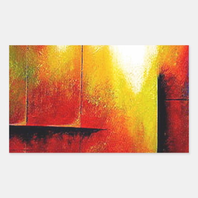 Pegatina Rectangular Pintura abstracta de Hizli (Anverso)