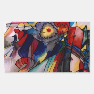Pegatina Rectangular Pintura abstracta de Kandinsky 1913