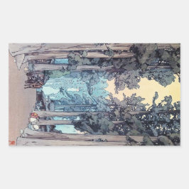 Pegatina Rectangular Pintura clásica de Hiroshi Tada en Guay