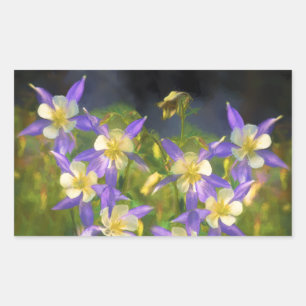 Pegatina Rectangular Pintura Colorado Blue Columbine - Arte Original