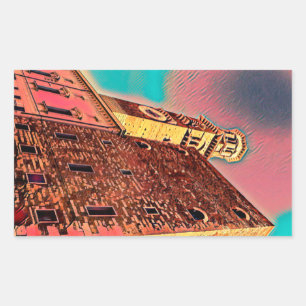 Pegatina Rectangular Pintura de arquitectura de Italia