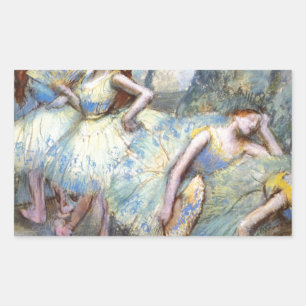 Pegatina Rectangular Pintura de bailarinas de arte Degas Ballet