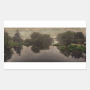 Pegatina Rectangular Pintura de Bella Artes paisajístico del viejo mund