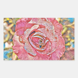 Pegatina Rectangular Pintura de color rosa rosa rosa rosa rosa