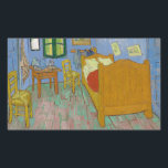 Pegatina Rectangular Pintura de dormitorio Vincent Van Gogh<br><div class="desc">Pintura de obra maestra Van Gogh - Esta pintura de Vincent van Gogh llamada The Bedroom es una pintura de su habitación de 1889,  en el Instituto de Arte de Chicago. Era su dormitorio en Arles,  Francia,  que decoró y creó este cuadro de su dormitorio.</div>