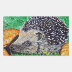 Pegatina Rectangular Pintura de hedgehog