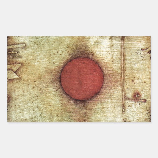 Pegatina Rectangular Pintura de Paul Klee Ad Marginem (Anverso)