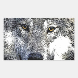 Pegatina Rectangular Pintura de Wolf Eyes