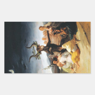 Pegatina Rectangular Pintura maestra del Coven Francisco José de Goya
