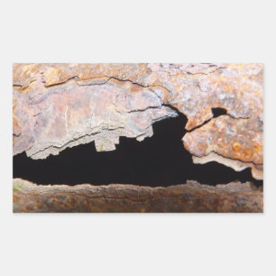 Pegatina Rectangular Pipe de chatarra rusto texturada de óxido