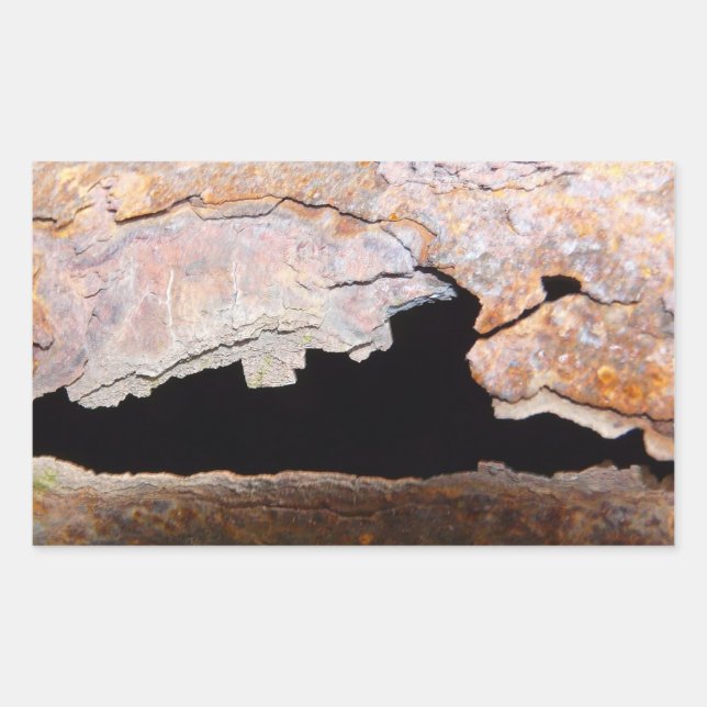 Pegatina Rectangular Pipe de chatarra rusto texturada de óxido (Anverso)