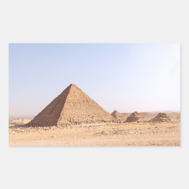 Pegatina Rectangular Pirámides de Egipto (Anverso)