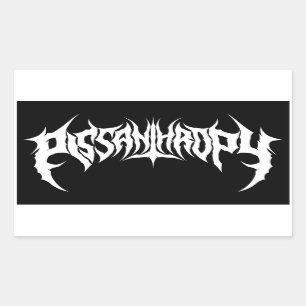Pegatina Rectangular Pissanthropy Muerte Metalizado Banda Falsa Pegatin