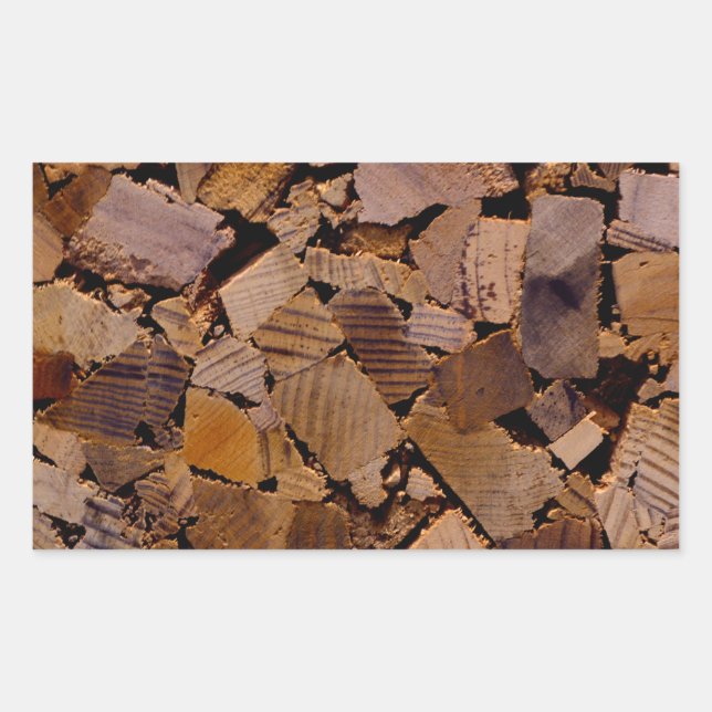Pegatina Rectangular Pista de madera rústica de madera grano patrón de  (Anverso)