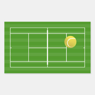 Pegatina Rectangular Pista de tenis y baile de tenis