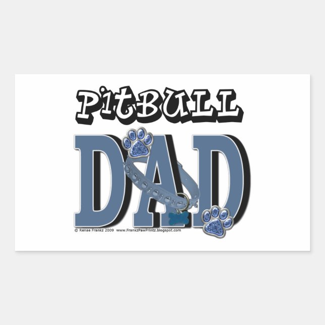 Pegatina Rectangular Pitbull DAD (Anverso)