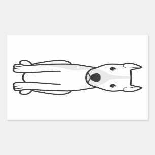 Pegatina Rectangular Pitbull Terrier americano (oídos cosechados)