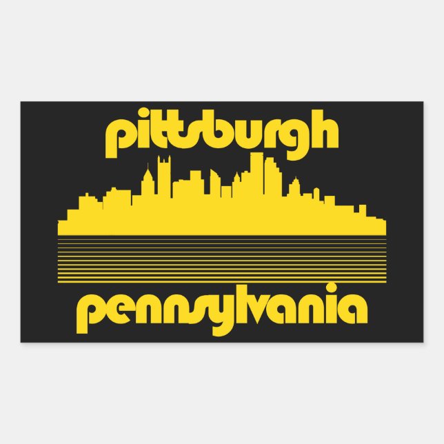 Pegatina Rectangular Pittsburgh Pennsylvania (Anverso)
