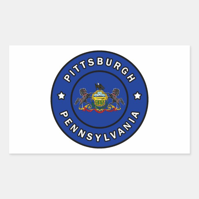 Pegatina Rectangular Pittsburgh Pennsylvania (Anverso)