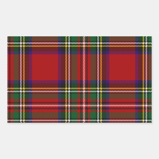 Pegatina Rectangular PixDezines clan stewart tartan (Anverso)