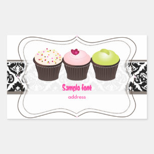 Pegatina Rectangular PixDezines diy colores, cupcake